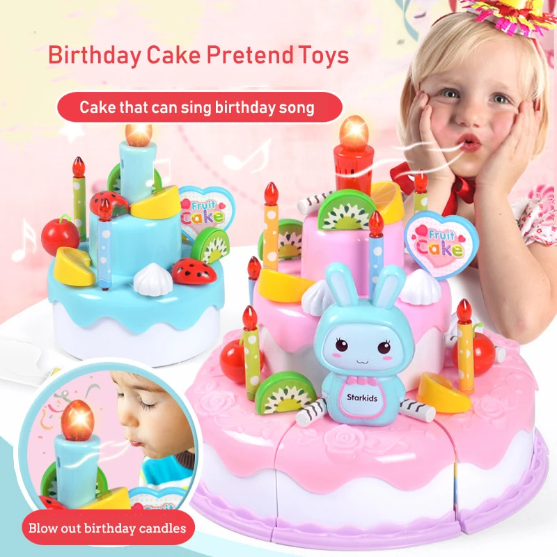 Kids Outdoor Kitchen Accessories - Mainan simulasi kue ulang tahun DIY